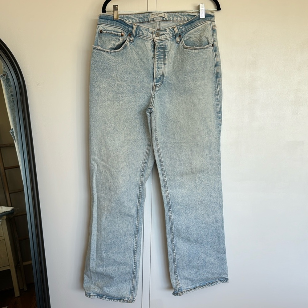 Abercrombie & Fitch Sky Blue Wide Leg Jeans